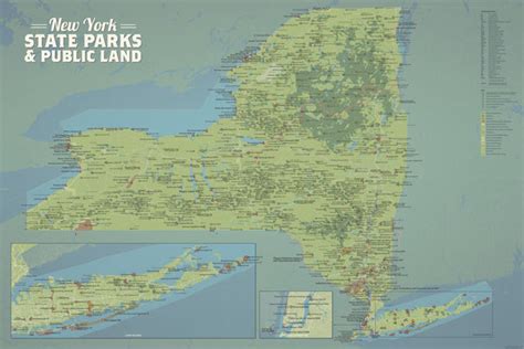 New York State Parks & Public Land Map 24x36 Poster - Best Maps Ever