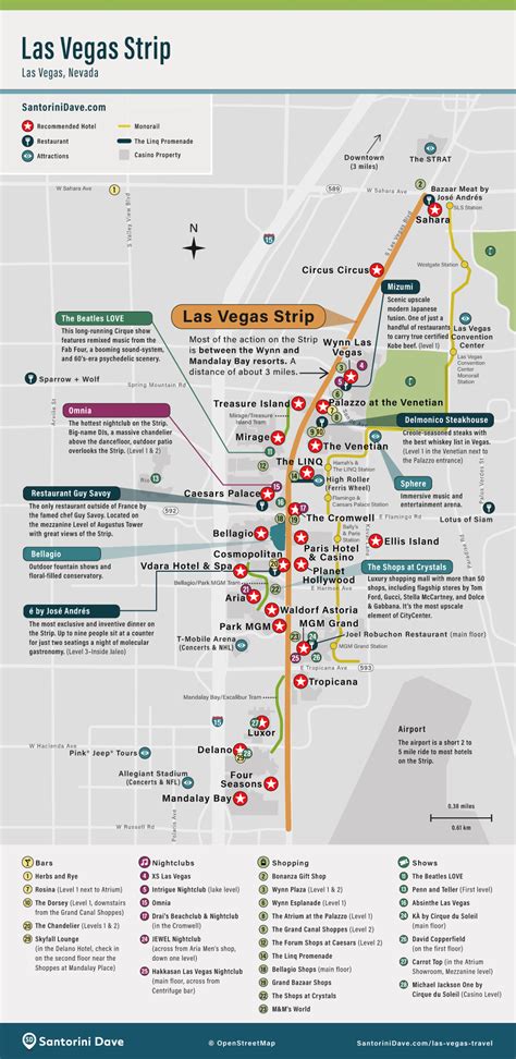 Map of Las Vegas and The Strip - Casinos, Airport, Tram