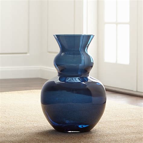 Nona Blue Glass Floor Vase | Crate and Barrel