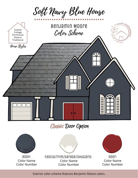 Paint Color Palette Exterior Home Color Scheme Benjamin Moore - Etsy