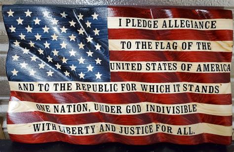 Waving American Flag with Pledge of Allegiance | Etsy