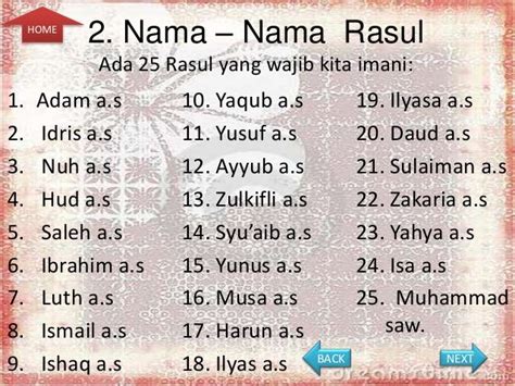 Nama Nama Rasul Allah Dan Tugasnya !! - My Blog - My Nama Nama Blog