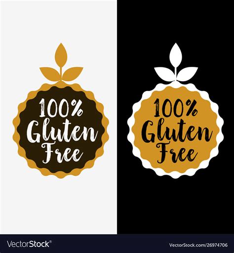 100 gluten free food label design set Royalty Free Vector