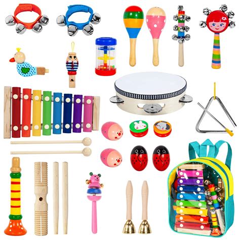 Toddler Musical Instruments with Xylophone,Ailuki 24pcs 17 Kinds of ...