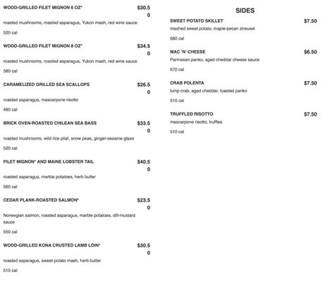 Seasons 52 Burlington, MA Menu (Updated: July 2024)