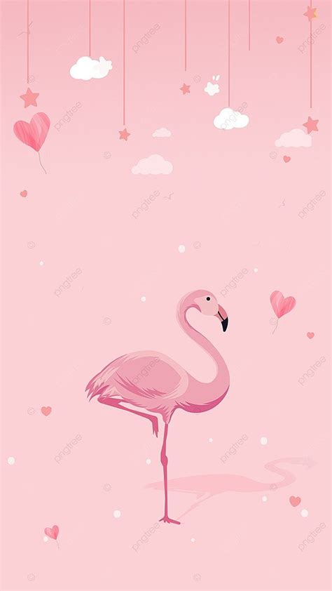 Love Flamingo Pink Simple Phone Wallpaper Template Download on Pngtree