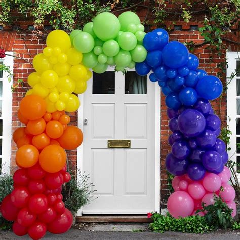 Rainbow Balloon Arch Delivered | Rainbow balloon arch, Rainbow balloons ...