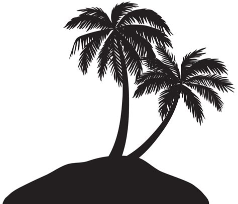 Arecaceae Silhouette Clip art - Island with Palm Trees Silhouette PNG ...