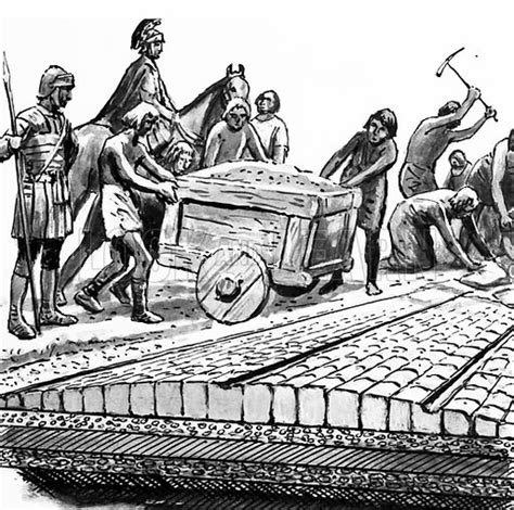 Roman road construction stock image | Look and Learn