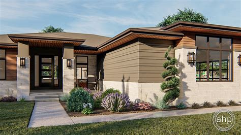 1 Story Modern Prairie House Plan | Pacific Falls