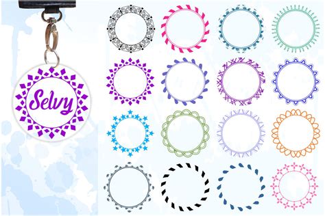 Round Patterns Monogram Keychain SVG Bundle - So Fontsy