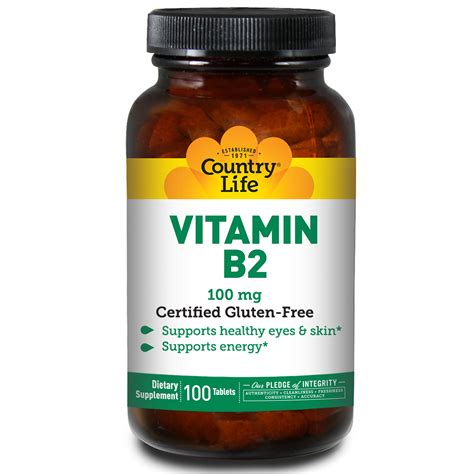 Country Life Vitamin B2 100 mg, 100 Tablets | Holly Hill Vitamins