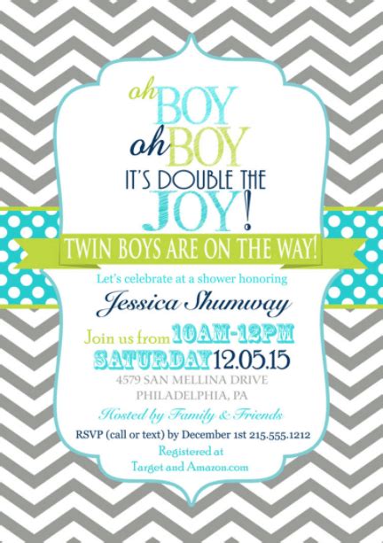 The Best Twins Baby Shower Invites | Twiniversity #1 Parenting Twins Site