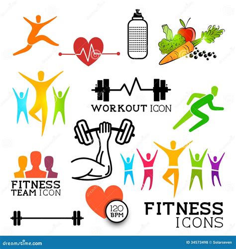 Health & Fitness Icons Royalty Free Stock Photos - Image: 34573498