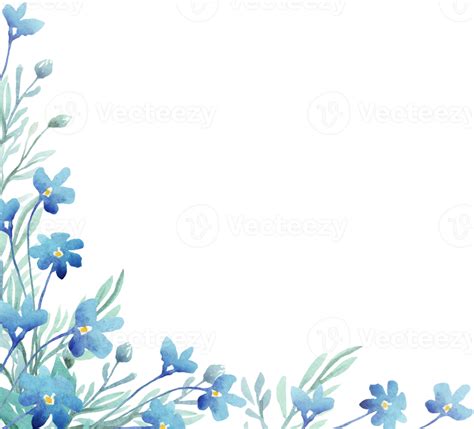 Forget-me-not frame. Watercolor clipart 22157122 PNG