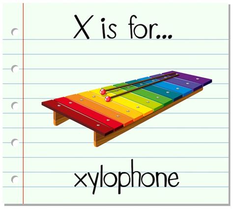 Free Vector | Flashcard letter x is for xylophone