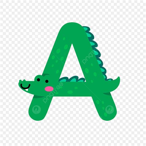 Letter Alligator Clipart Hd PNG, Flat Cartoon Alphabet Animal Cute ...