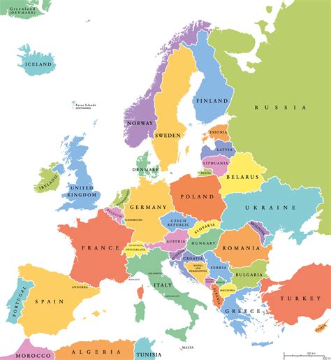 Europe Map With Names Of Countries - Map