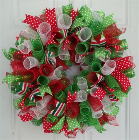 Christmas Mesh Wreath by CarolinaBowCompany on Etsy, $65.00 | Deco mesh ...