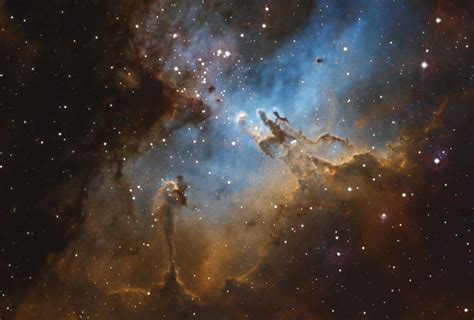 Eagle Nebula (M16) in Hubble Palette : r/astrophotography