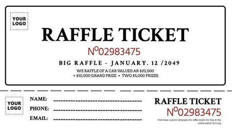 Raffle Ticket Template Editable Doctemplates | Images and Photos finder