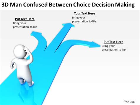 3D man confused between Choice decision making Ppt Graphics Icons ...