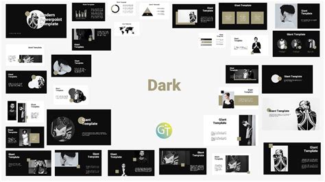 Black and White Free Powerpoint Template - Dark Presentation theme ...