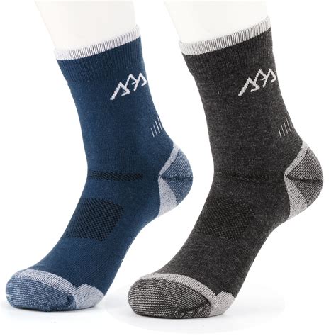 innotree Merino Wool Men's Hiking Socks, 2 Pairs Wicking Cushion Crew ...