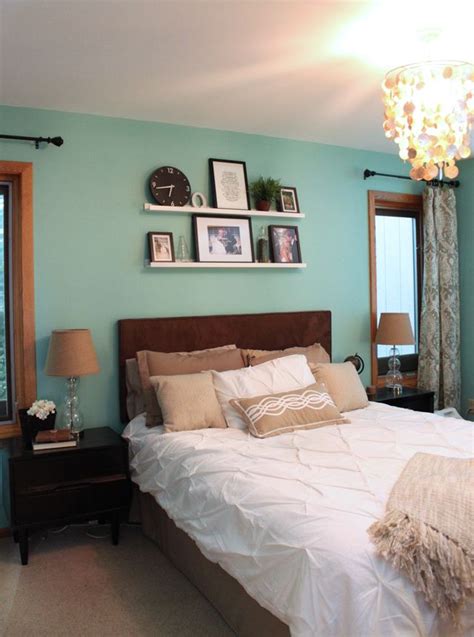 master bedroom, a light green/teal wall Bedroom Ideas For Small Rooms ...