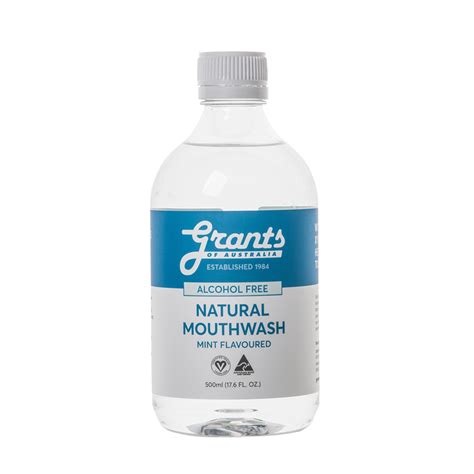 Grants Natural Mouthwash (Alcohol Free) Mint Flavoured 500ml - Vegan Co