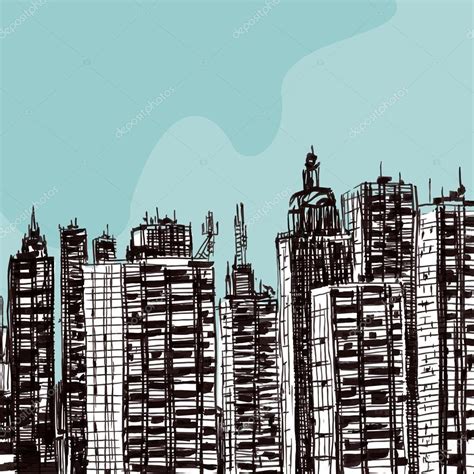 City Buildings Drawing at GetDrawings | Free download