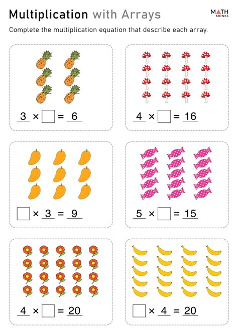 Multiplication Arrays Worksheets - Math Monks