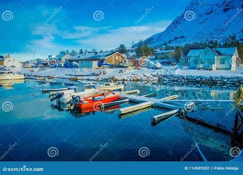 Henningsvaer, Norway - April 04, 2018: Outdoor View of Small Fishing ...