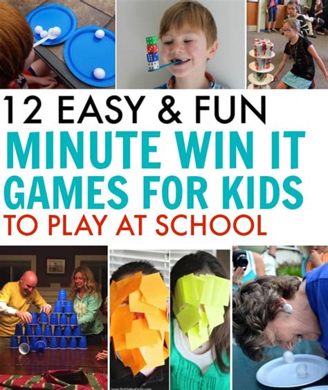 12 Hilariously Fun (Easy) Minute to Win It Games for Kids at School