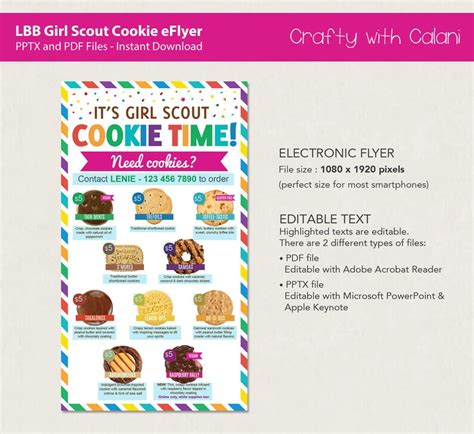 Girl Scout Cookie 2023 Eflyer LBB Cookie Electronic Flyer - Etsy