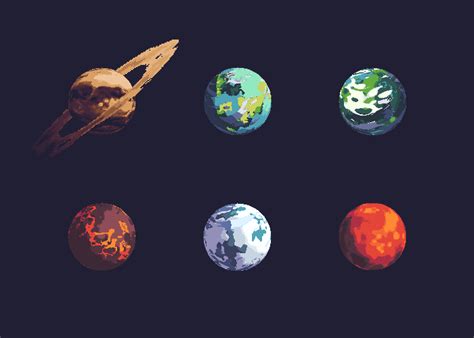 Some Pixel Planets : r/PixelArt