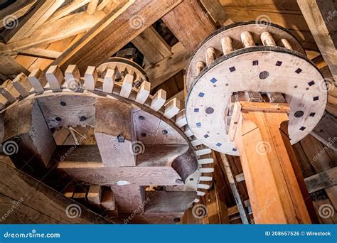 Radars and Rotating Parts of a Traditional Wooden Windmill for Grinding ...