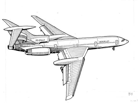 Tu-154 by Nicksbest.deviantart.com on @DeviantArt | Airplane sketch ...