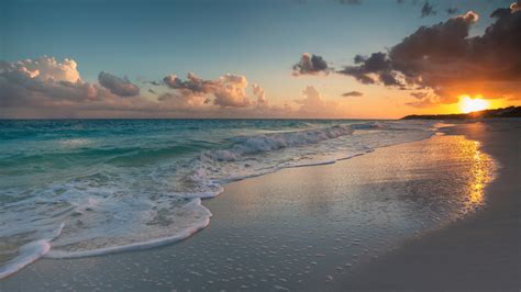 1366x768 Sunset at Beach HD 2021 1366x768 Resolution Wallpaper, HD ...