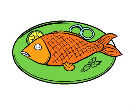 Colored page Fish plate painted by User not registered