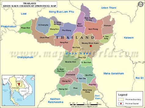 Khon Kaen Map | Map of Khon Kaen Province, Thailand