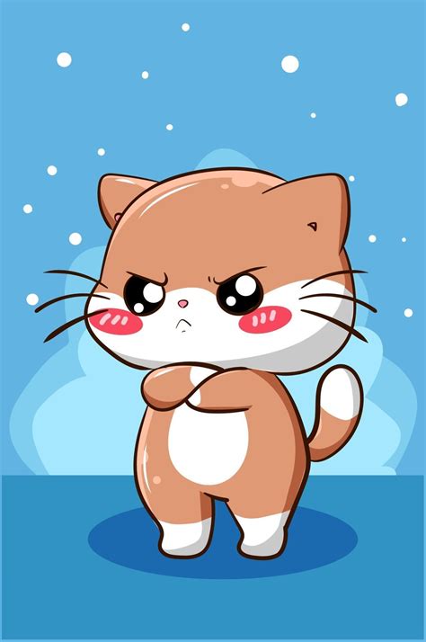 Free Cute Cartoon Kitty Vector Illustration Titanui