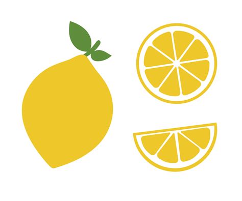 Lemon slice citrus fruit flat icon. Vector lemon half cut logo, simple ...