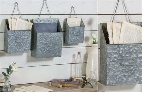 Galvanized Metal Wall Planters Set of 3 - Hanging Wall Planters - Decor ...