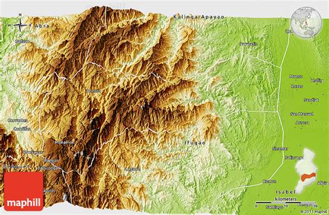 Physical 3D Map of Mountain