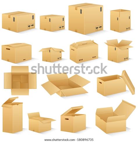 Vector Illustration Different Shape Carton Box Stock Vector (Royalty ...