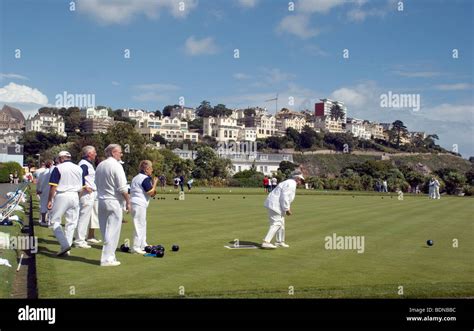 Bowls match in Torquay,Devon Stock Photo - Alamy