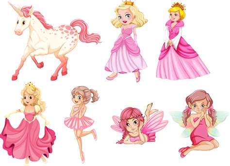 Set of fairy tale cartoon characters 5840267 Vector Art at Vecteezy