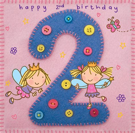 Buy Twizler 2nd Birthday Card Girl with Fairies – Age 2 Birthday Card –Girls Birthday Card Age 2 ...