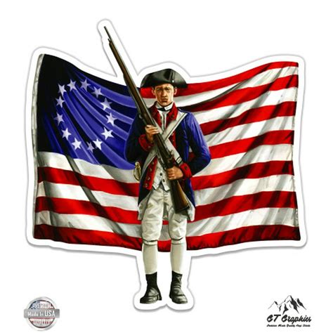 American Revolution Patriot Flag - 3" Vinyl Sticker - For Car Laptop I ...